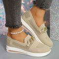 Flyknit Wedge Sneakers — Metal Chain Detail, 5 Colours