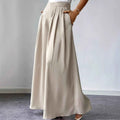 Women's High-Waist Wide-Leg Linen Pants — Pleated Bohemian Style
