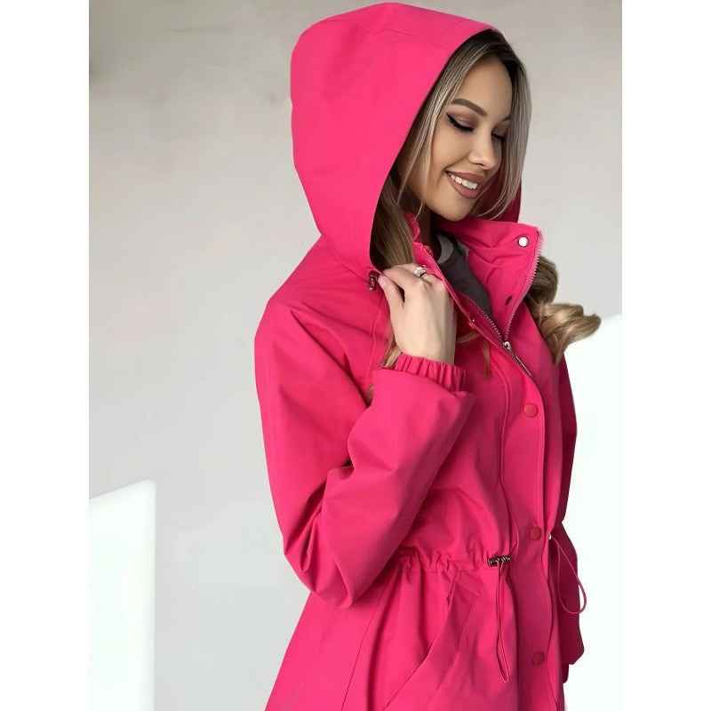 Womens Waterproof Slim-Fit Trench Coat
