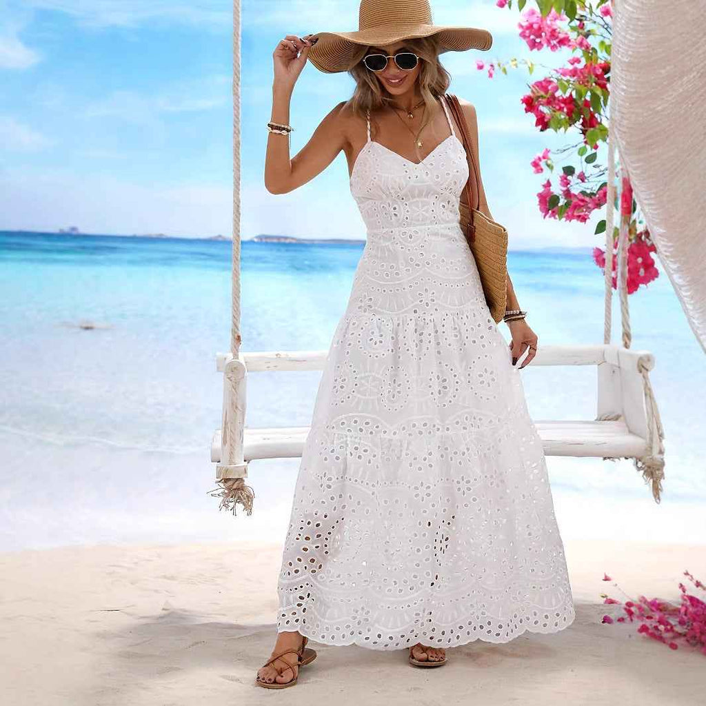 Women's Elegant Lace Sleeveless Slip Dress