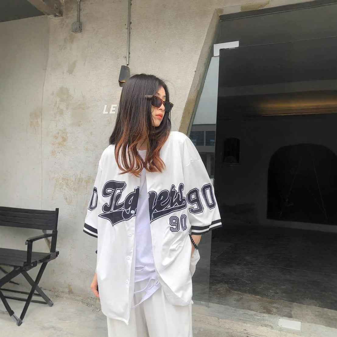 Women's Retro Baseball Short-Sleeve Top