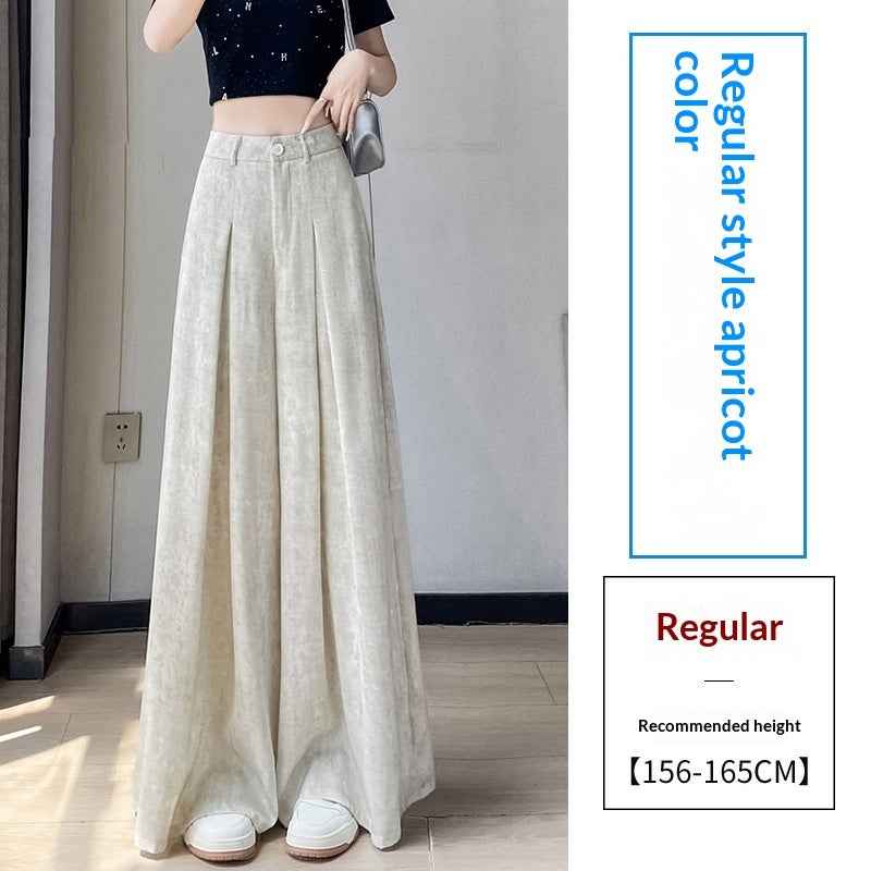 High-Waisted Tie-Dye Wide-Leg Pants – Ice Silk Satin