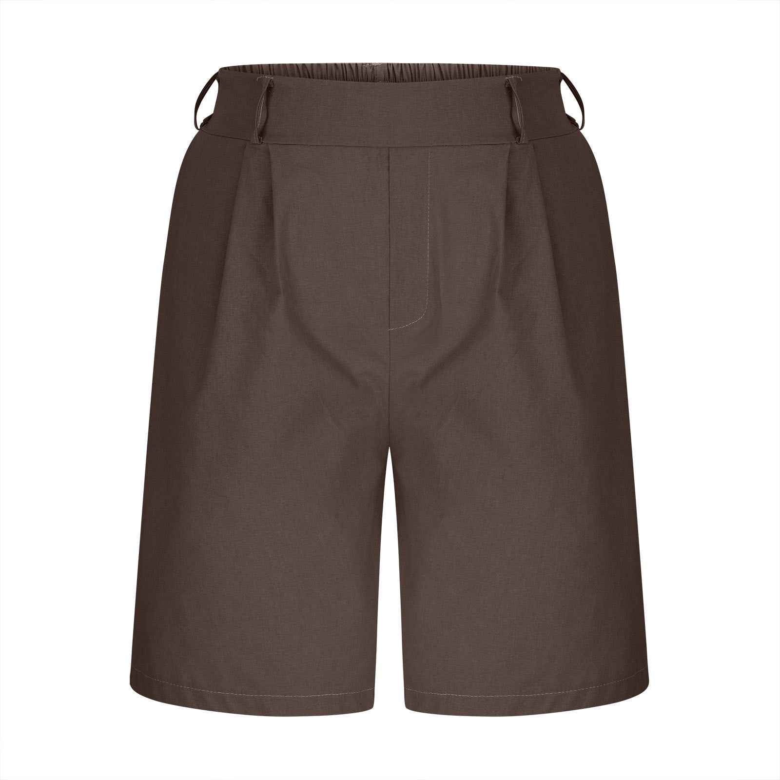 Cotton-Linen Solid-Color Loose-Fit Straight Cropped Pants With Pockets