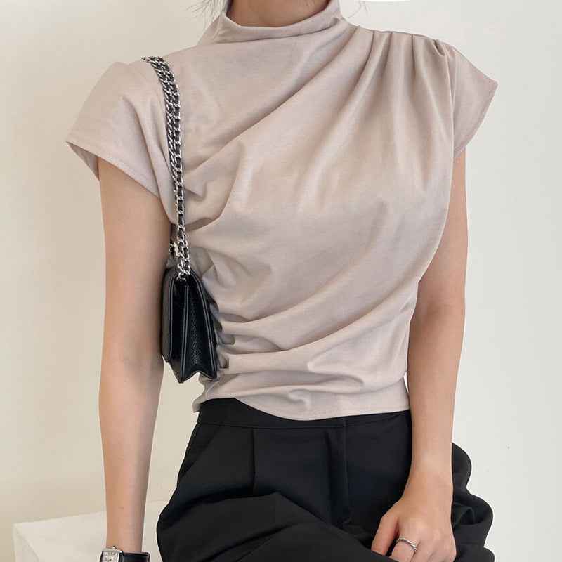 Printed Loose Fit Short Sleeve Top | Women's Elegant Pullover