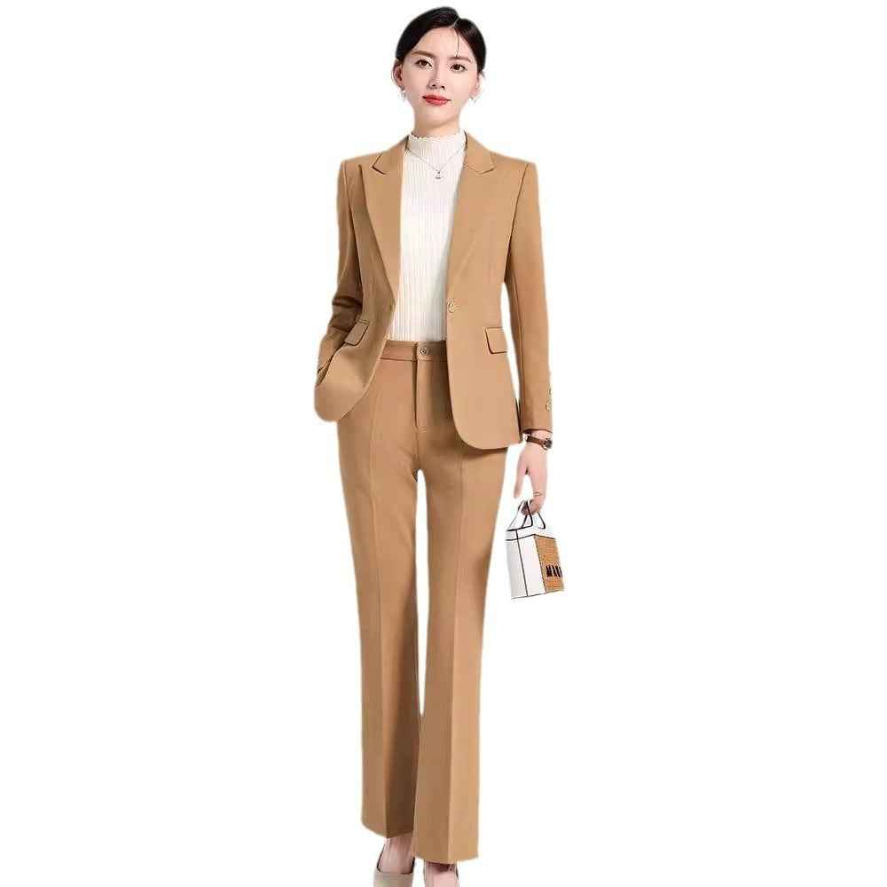 Coffee-Colored Autumn Winter New Woolen Suit Set For Women