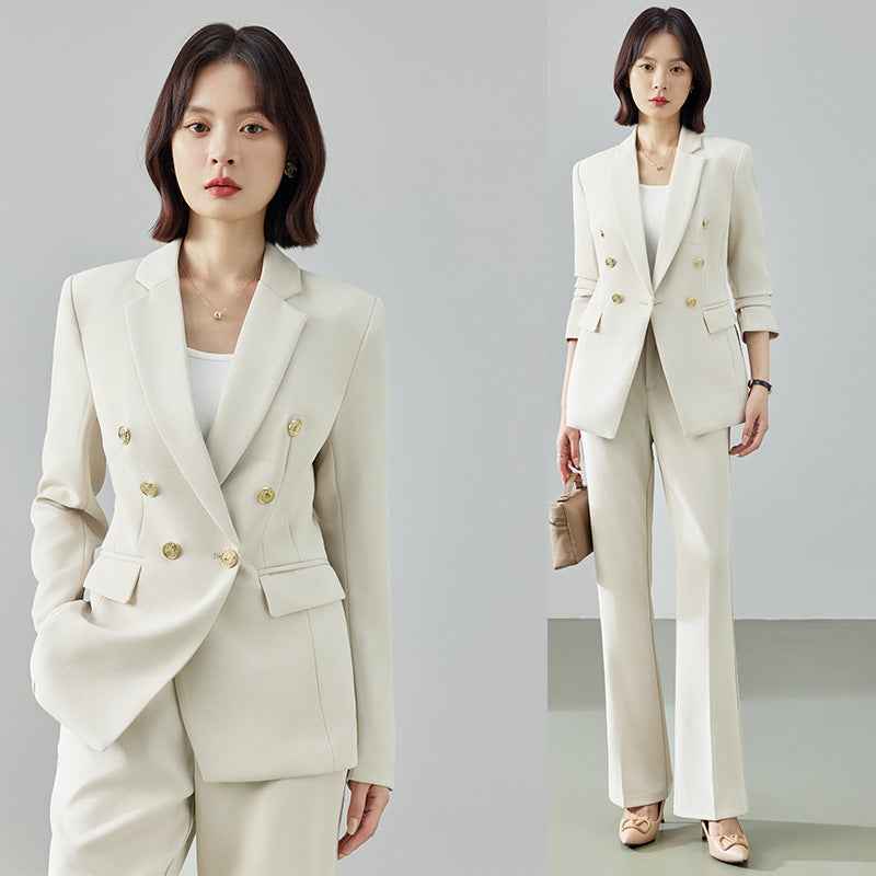Tailored Jacket & Straight-Leg Trousers Suit Set
