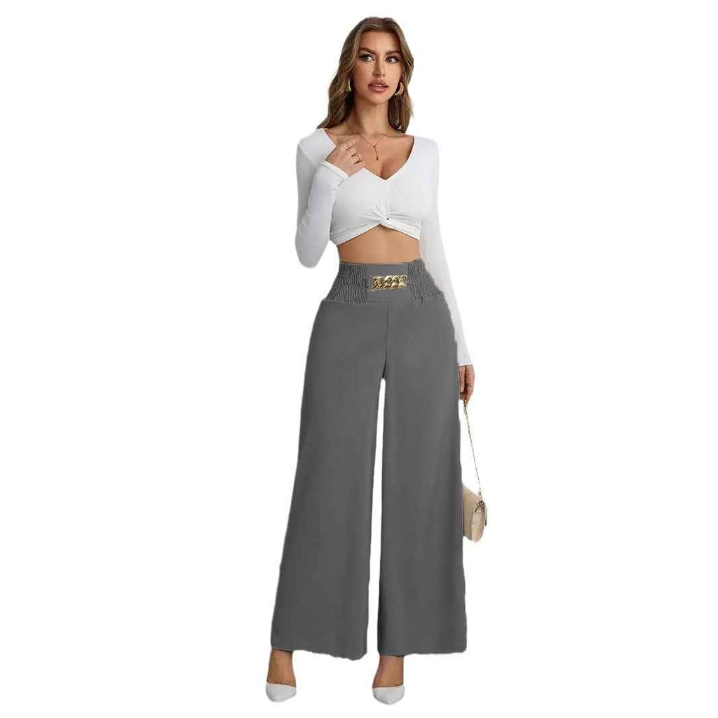 Women's High-Waist Wide-Leg Trousers – 3D Pattern, 5 Colours, S–XXL