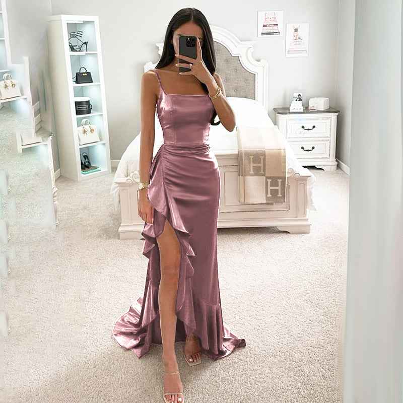 Sleeveless High-Waist Evening Gown