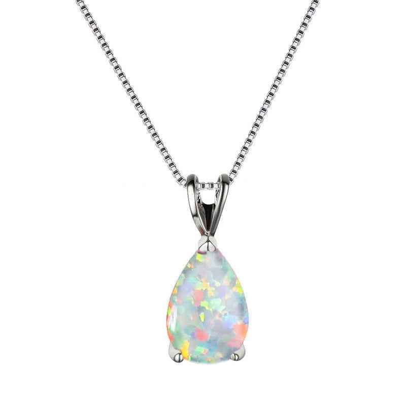 Waterdrop Opal Pendant Necklace For Women Elegant And High-end