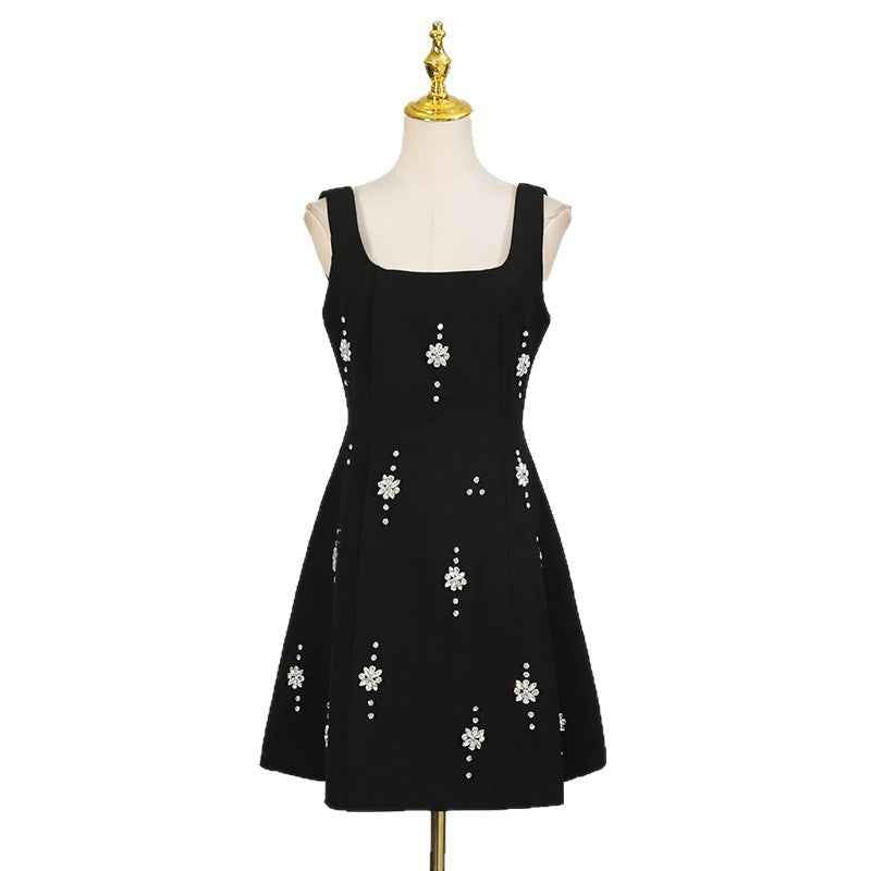 Rhinestone Backless Cami Mini Dress