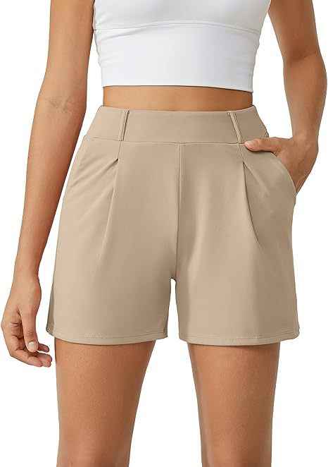 Women's Mid-Waist Colour-Block Chenille Straight-Leg Shorts