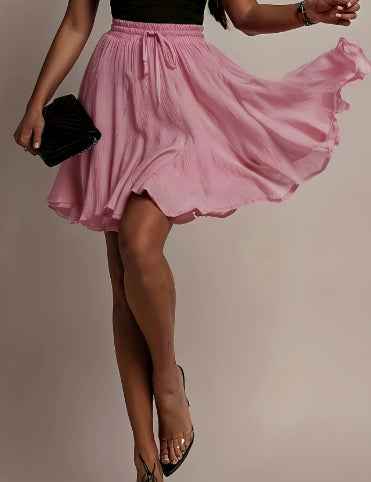 Solid-color High-waisted Skirt European And American Style