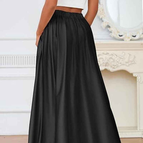 New Elegant Solid-color Pocket Skirt For Women