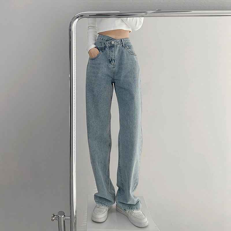 High-Waist Straight-Leg Cotton Jeans — 4 Washes, S–2XL