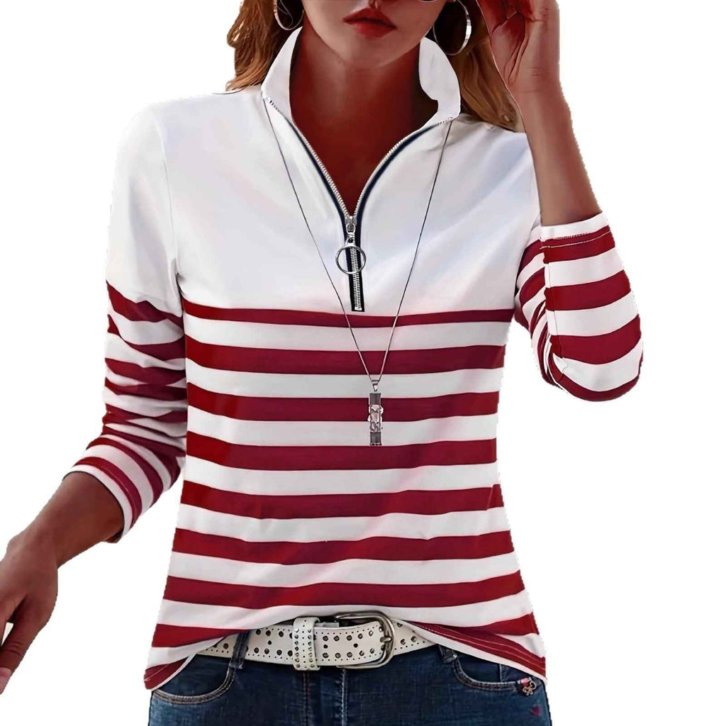 Striped Long-Sleeve Layering Top