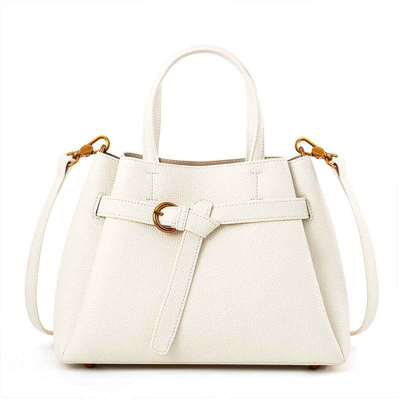 Minimalist Leather Commuter Handbag — Large Capacity Tote