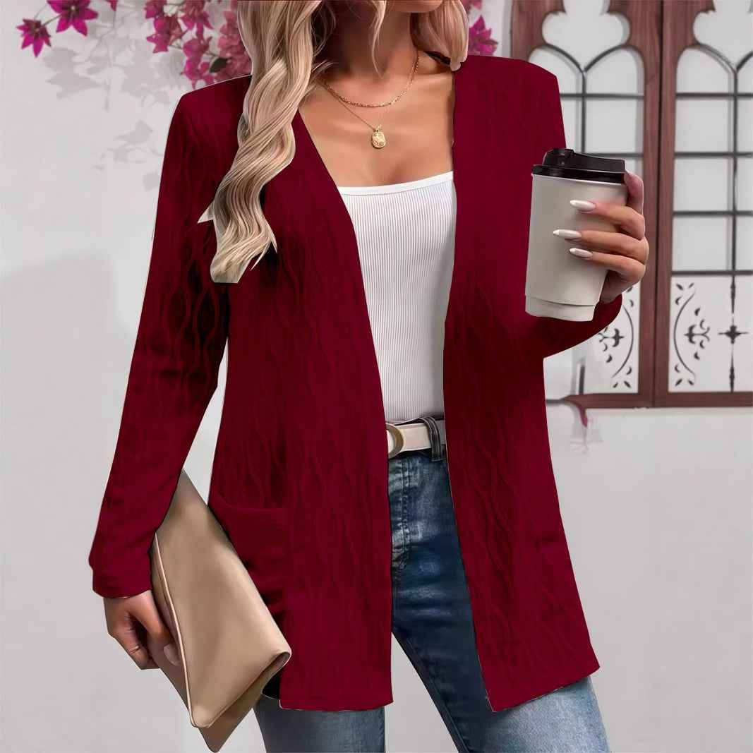 Hollow-out Plus-size Womens Long-sleeve Top