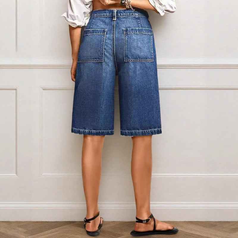 Women's Mid-Rise Cropped Straight-Leg Jeans – Vintage Blue Wash