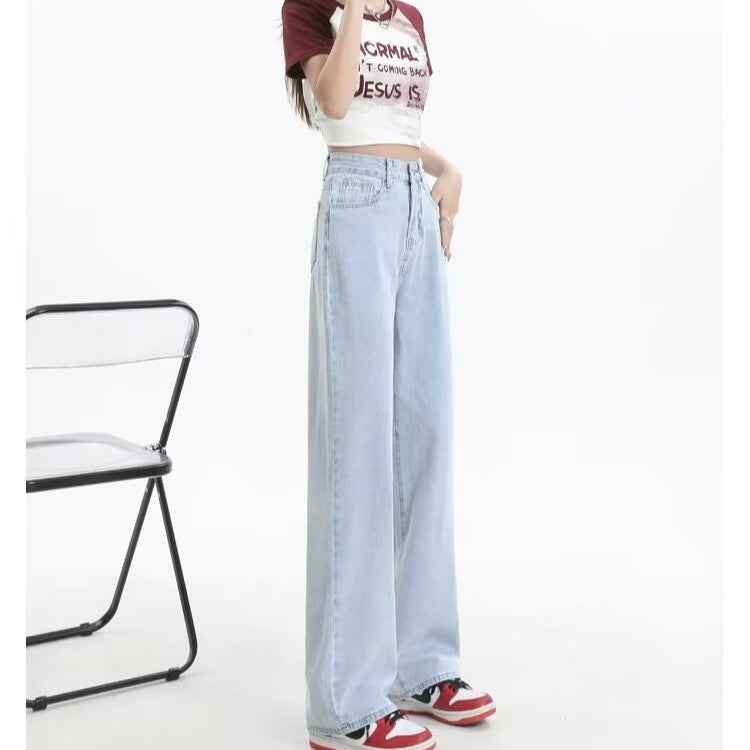 High-Waist Straight-Leg Jeans