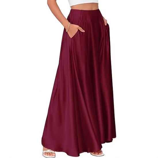 New Elegant Solid-color Pocket Skirt For Women