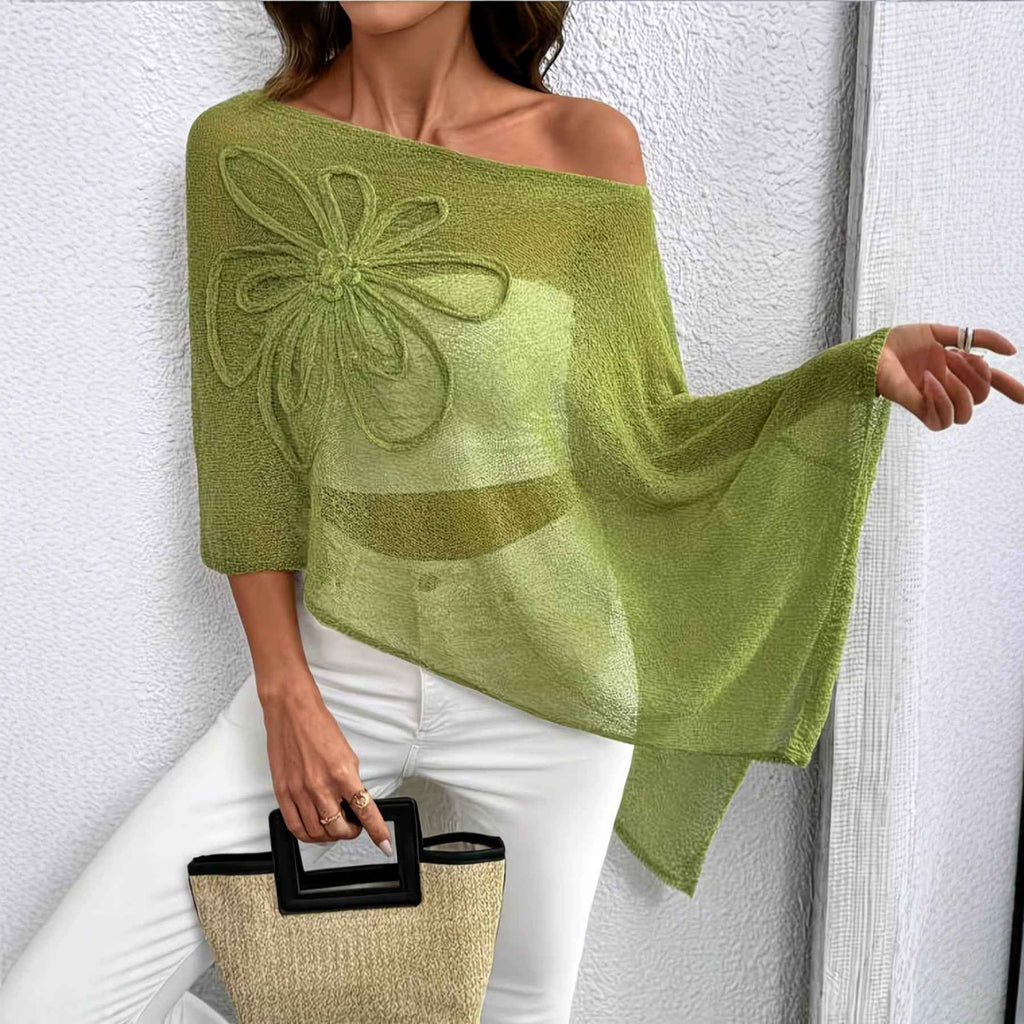Womens Elegant Vintage Asymmetrical Knit Top