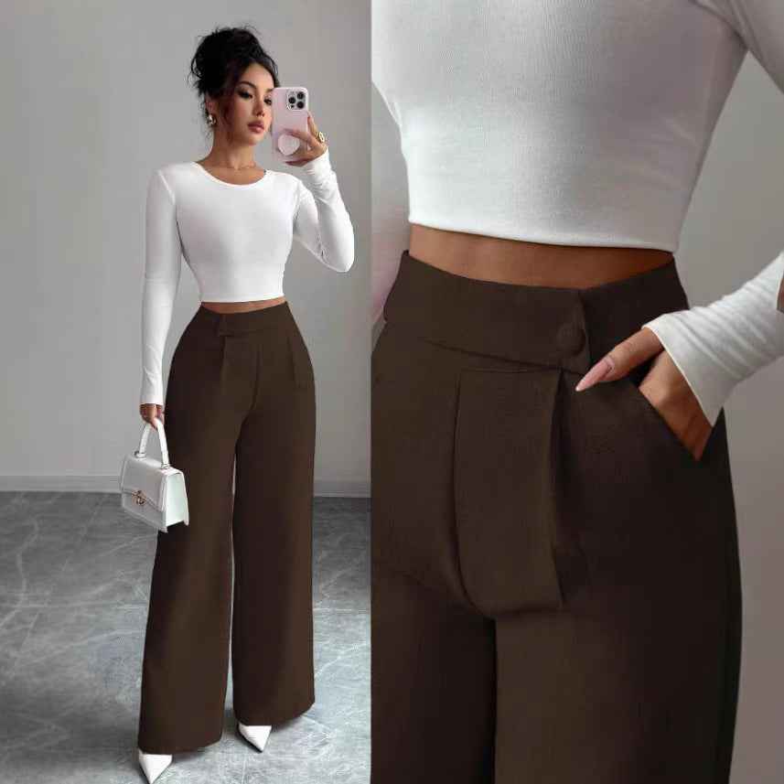 High-Waist Straight-Leg Pants — 6 Colors