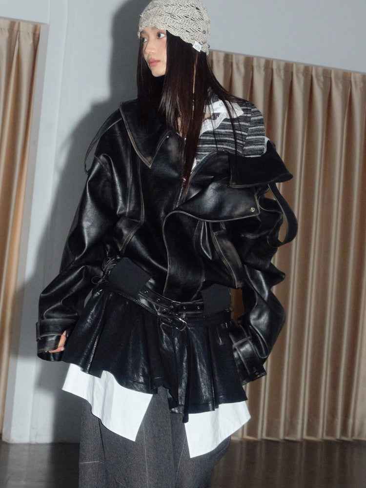Women’s PU Leather Padded Coat – Structured Silhouette Winter Jacket | S–L