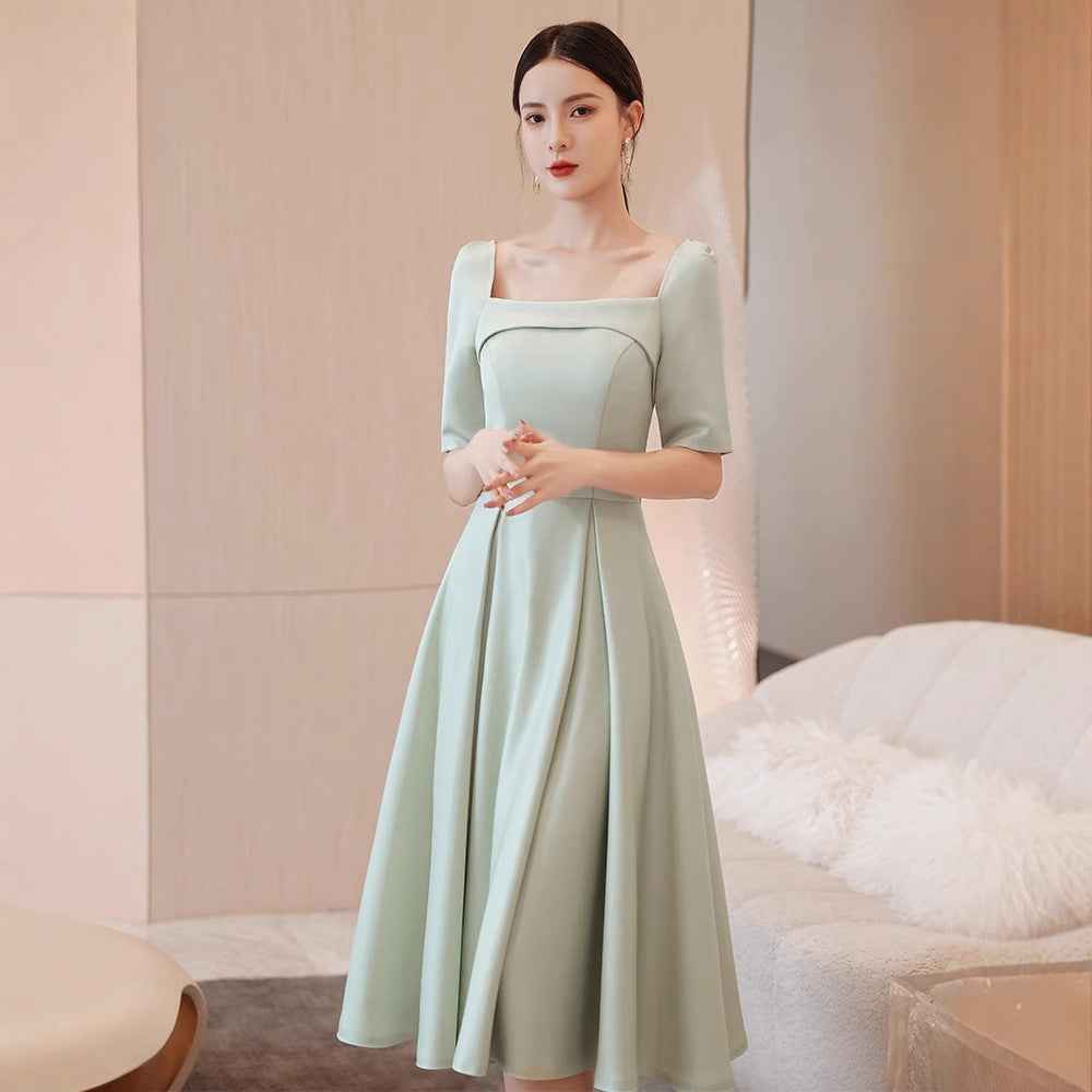 Printed Waist-Defined Short-Sleeve Maxi Dress