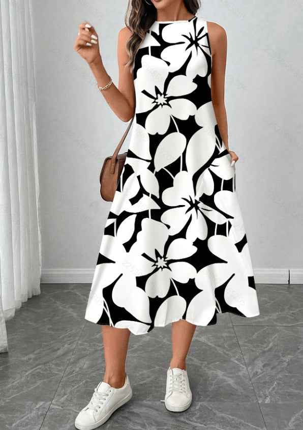 Sleeveless Mid-length Below-the-knee Summer Dress