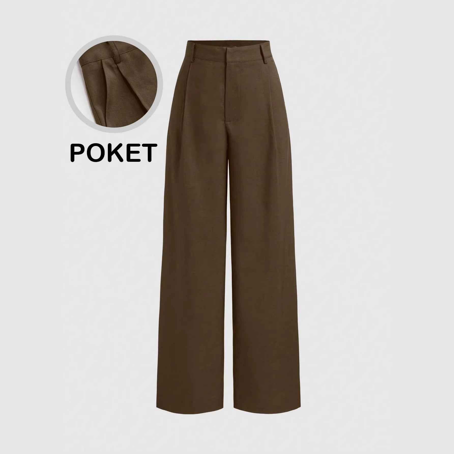 Wide-Leg Straight Trousers with Pockets – Multi-Colour