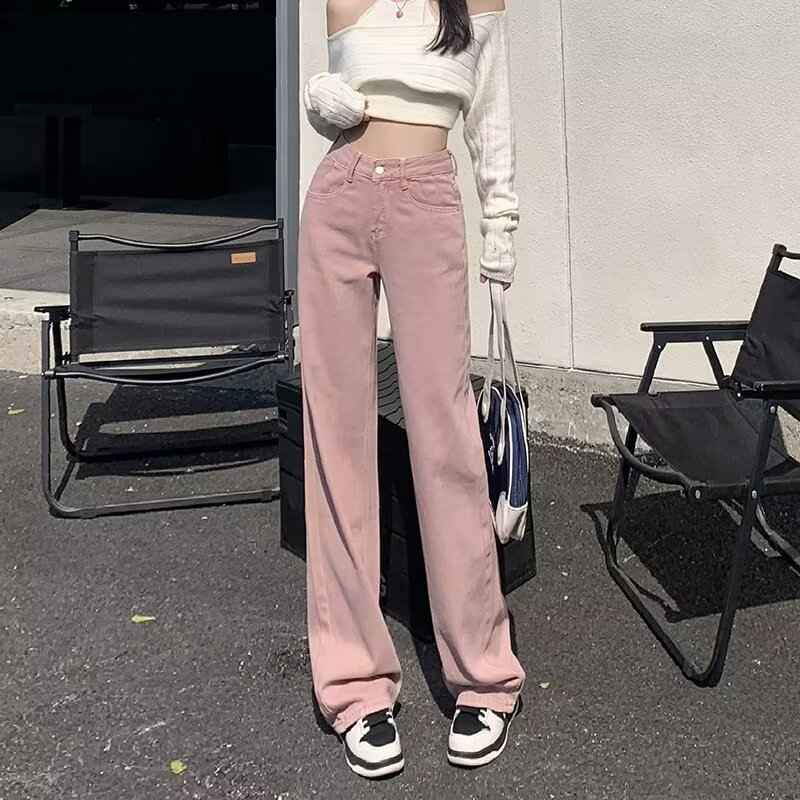 High-Waist Straight-Leg Jeans