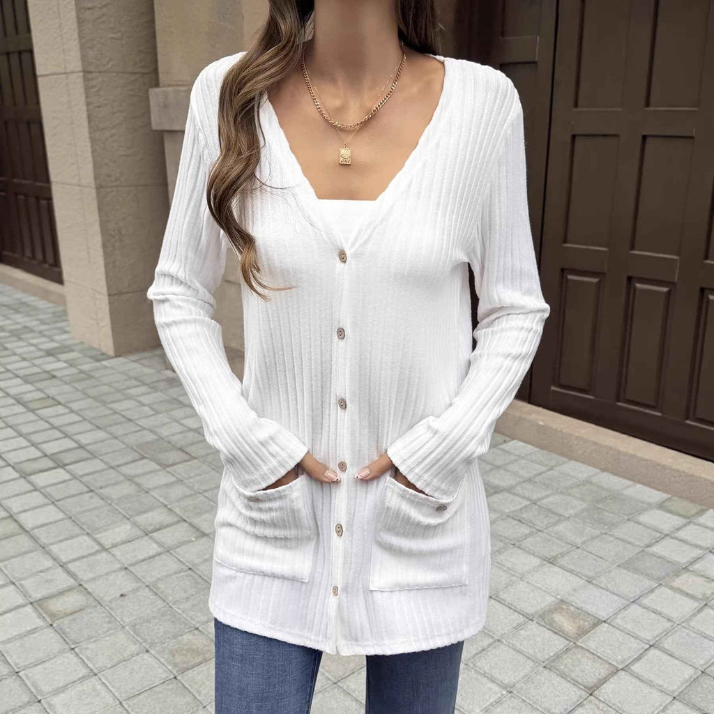 Womens Solid-color Versatile Casual Loose-fitting Coat