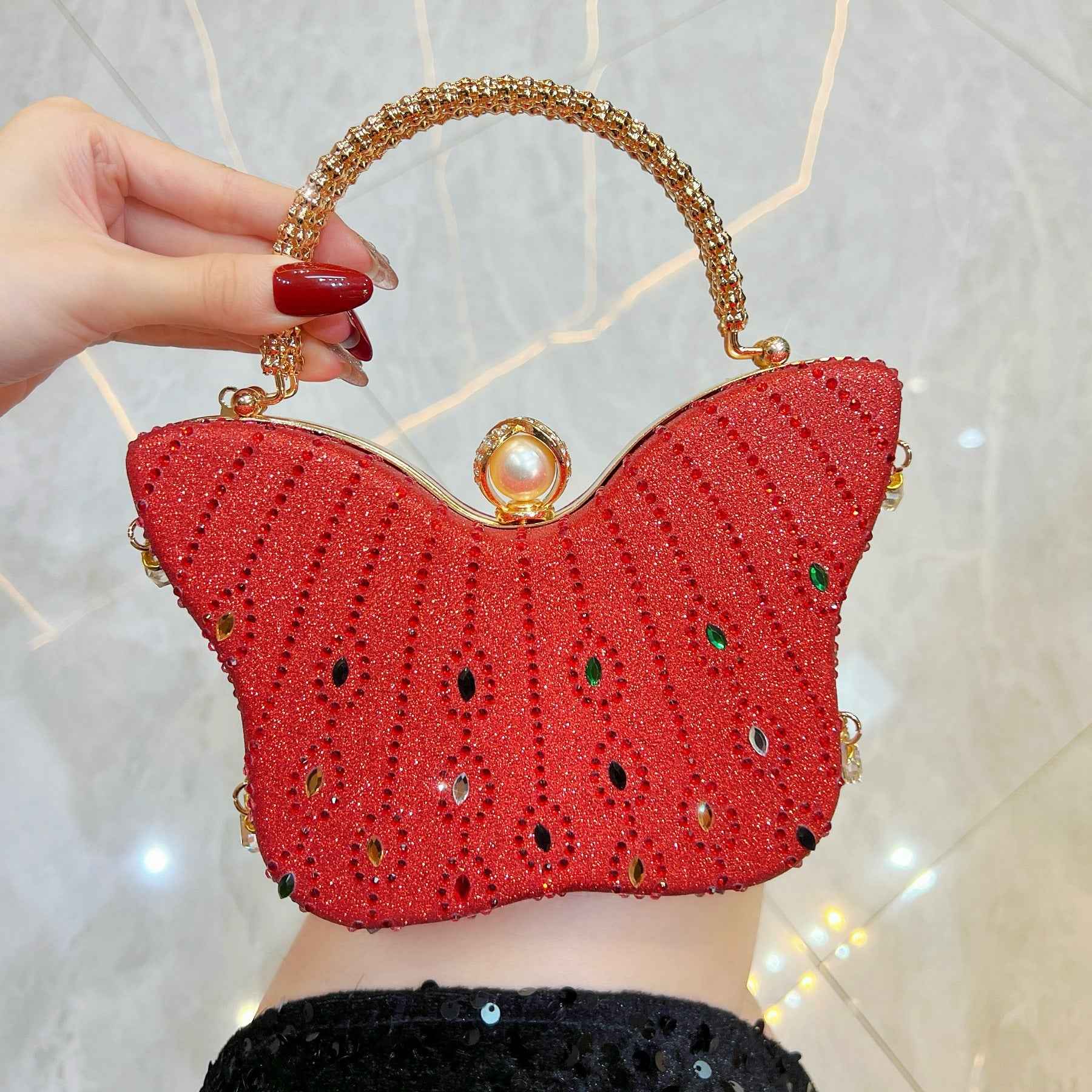 Exquisite Butterfly-shaped Handbag Crossbody And Shoulder Bag