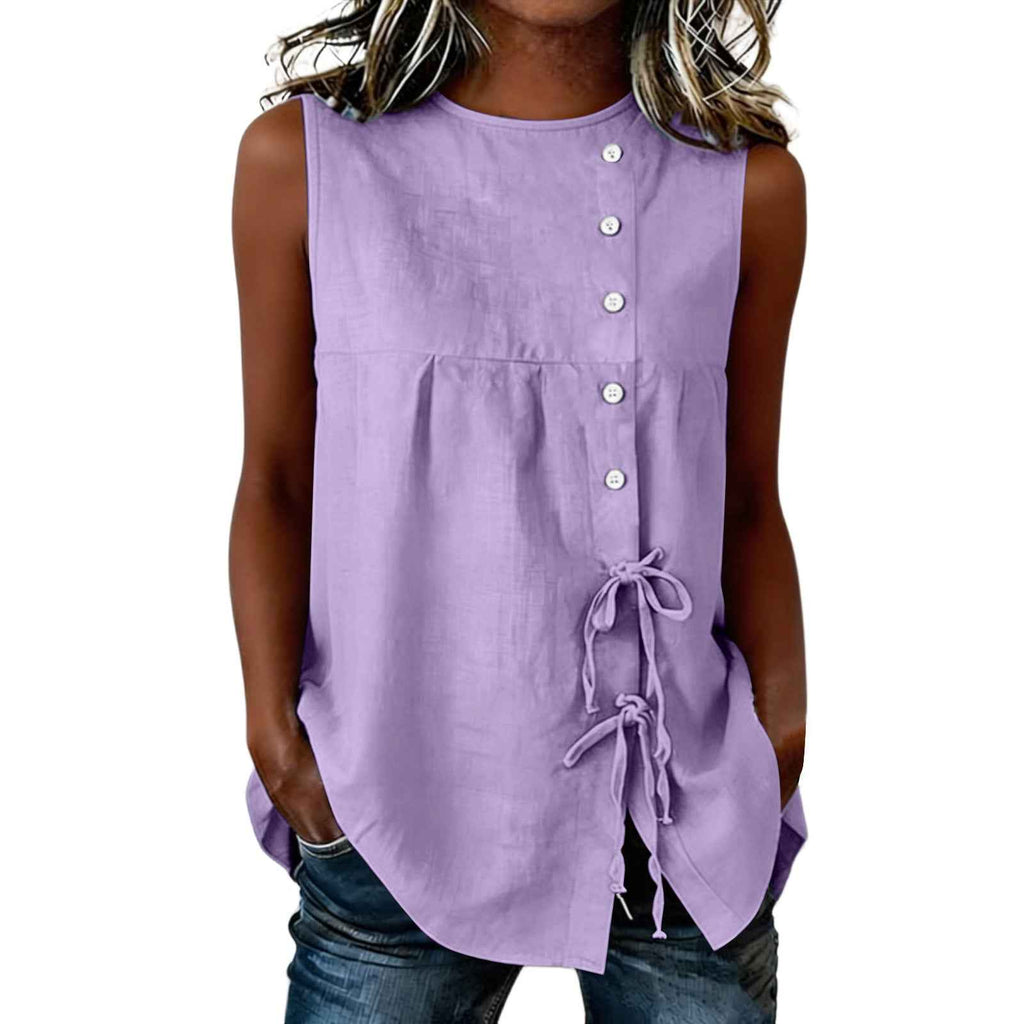 Sleeveless Patchwork Blouse