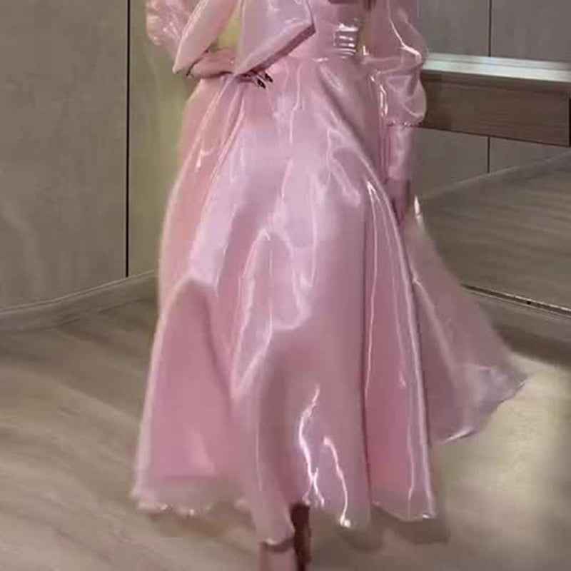 Women's French-Style Slim-Fit Midi Dress