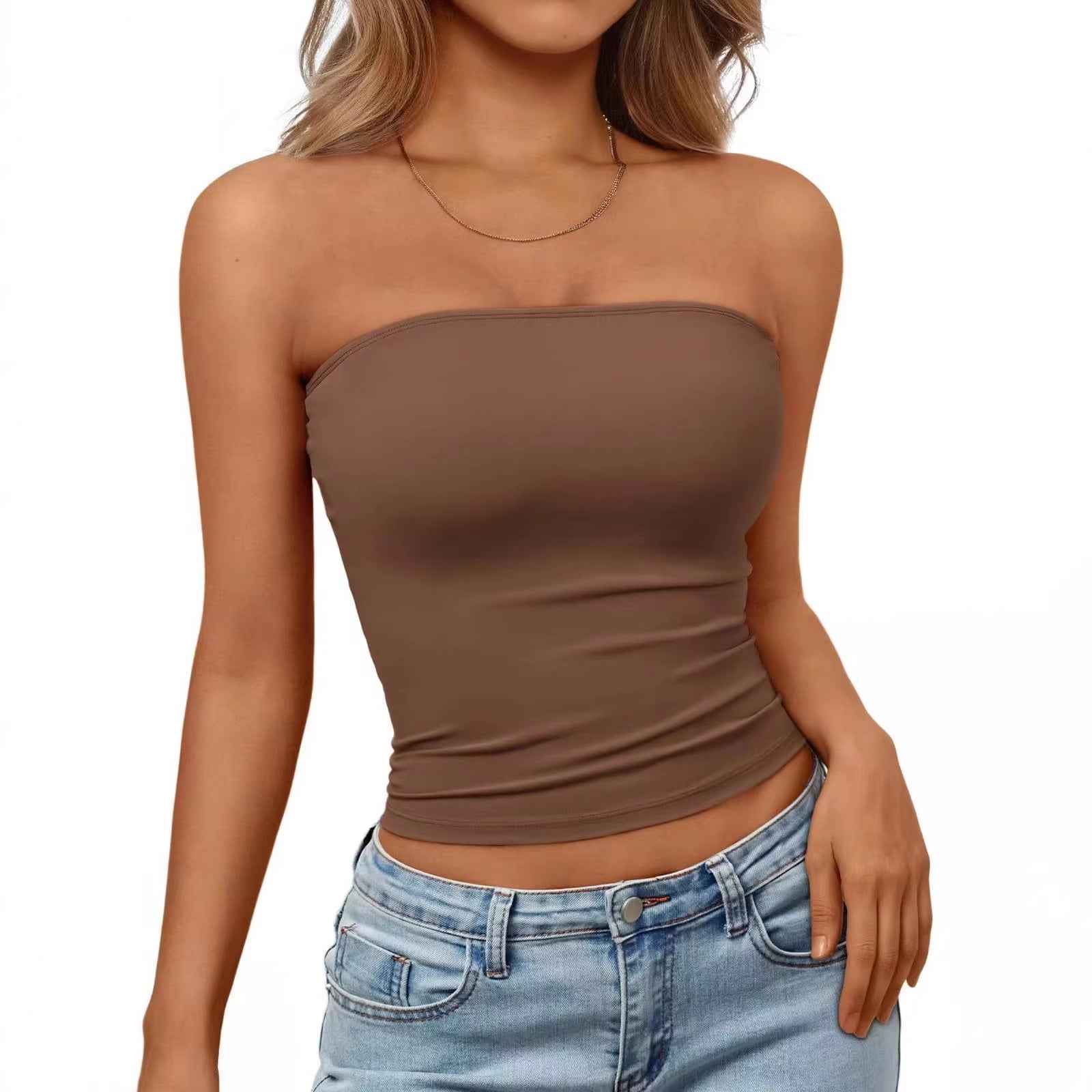 Off-Shoulder Tube Top – Slim Fit, Sleeveless, Summer Essential