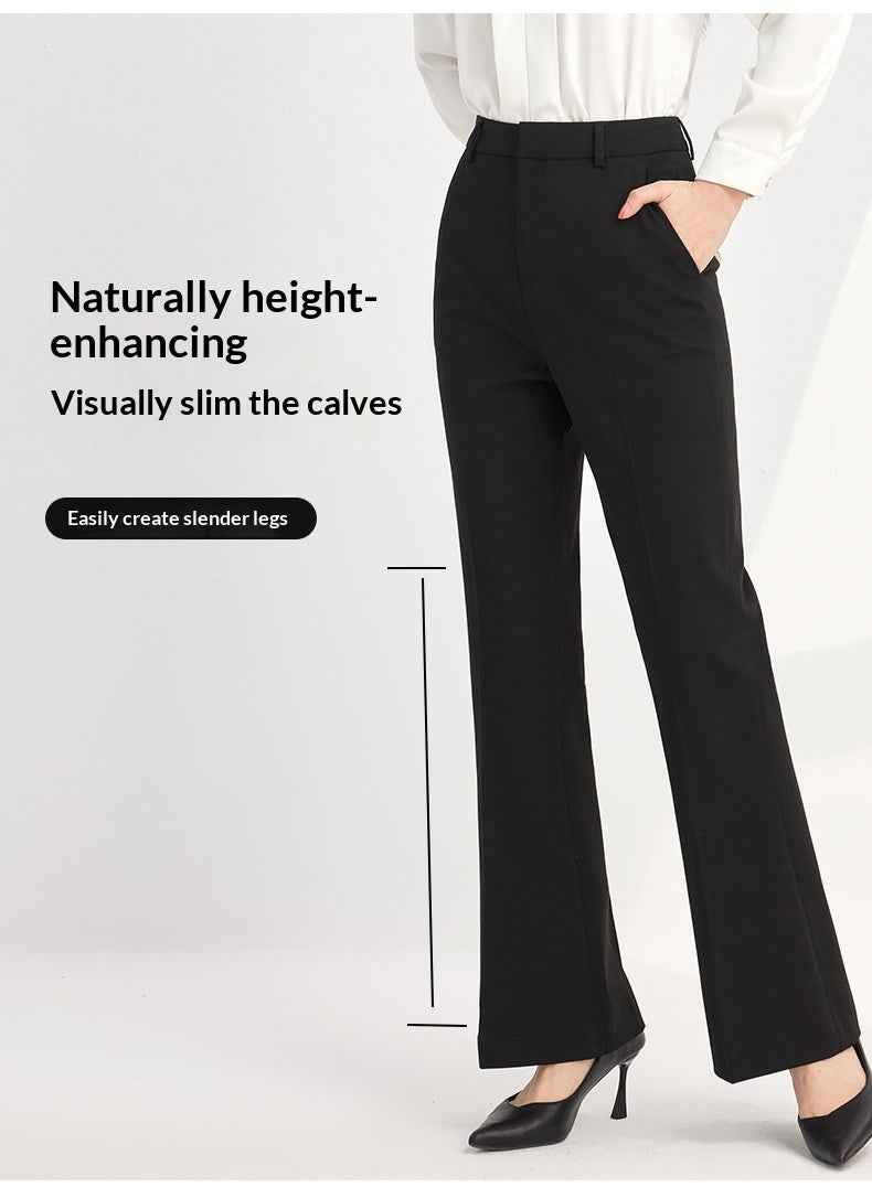 Wide-leg Straight-cut Draped Palazzo Pants With A Slight Flare At The Hem