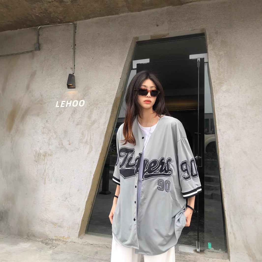 Women's Retro Baseball Short-Sleeve Top