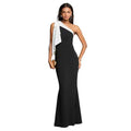 Womens Sexy Off-shoulder Slanted Fashion Slim-fit Dress