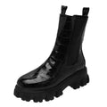 Chunky Heel Mid-Calf Boots – British Style Slip-On