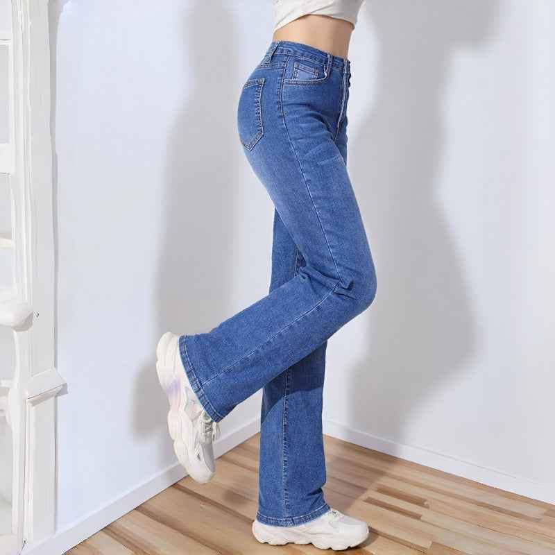 Women's High-Waisted Wide-Leg Jeans – Light Blue Wash