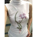 Niche-design Three-dimensional Embroidered-collar Top