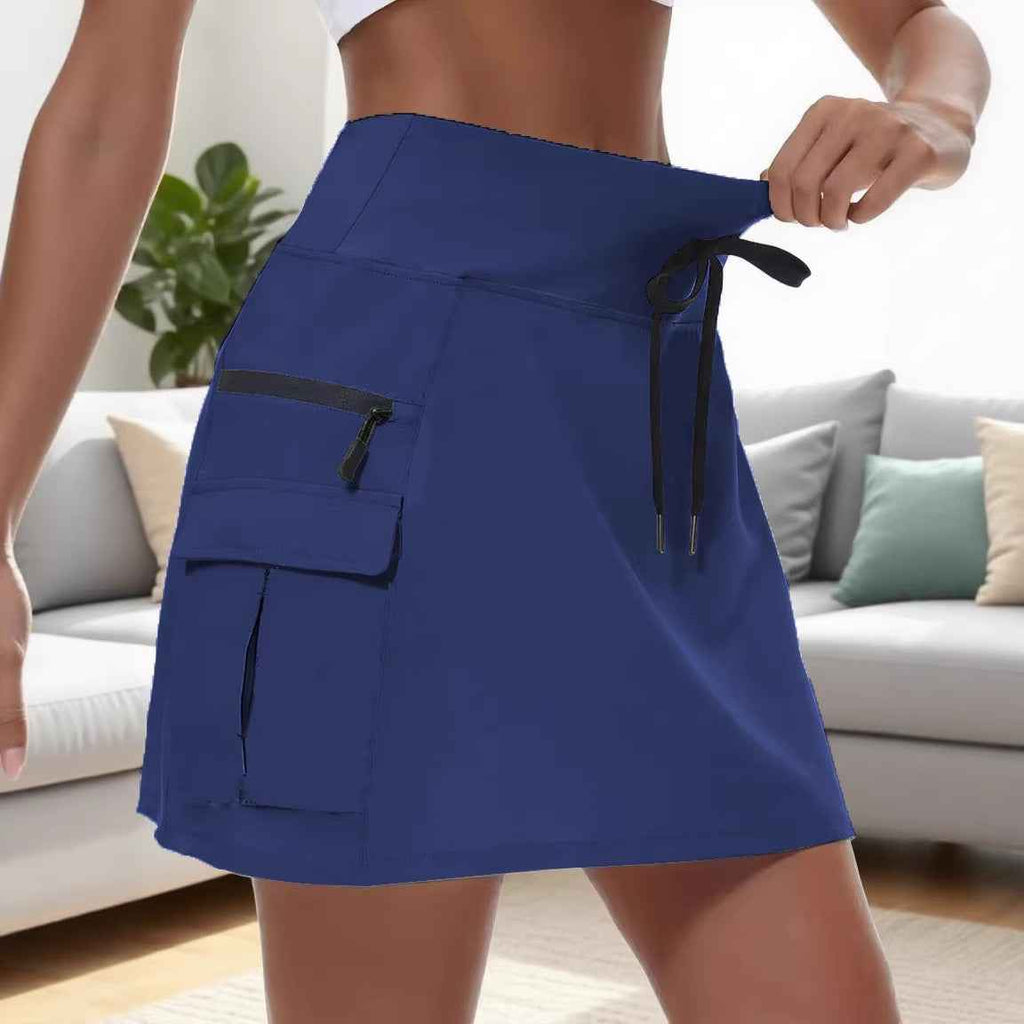 Women's Drawstring Sports Mini Skirt – 7 Colours, S–2XL
