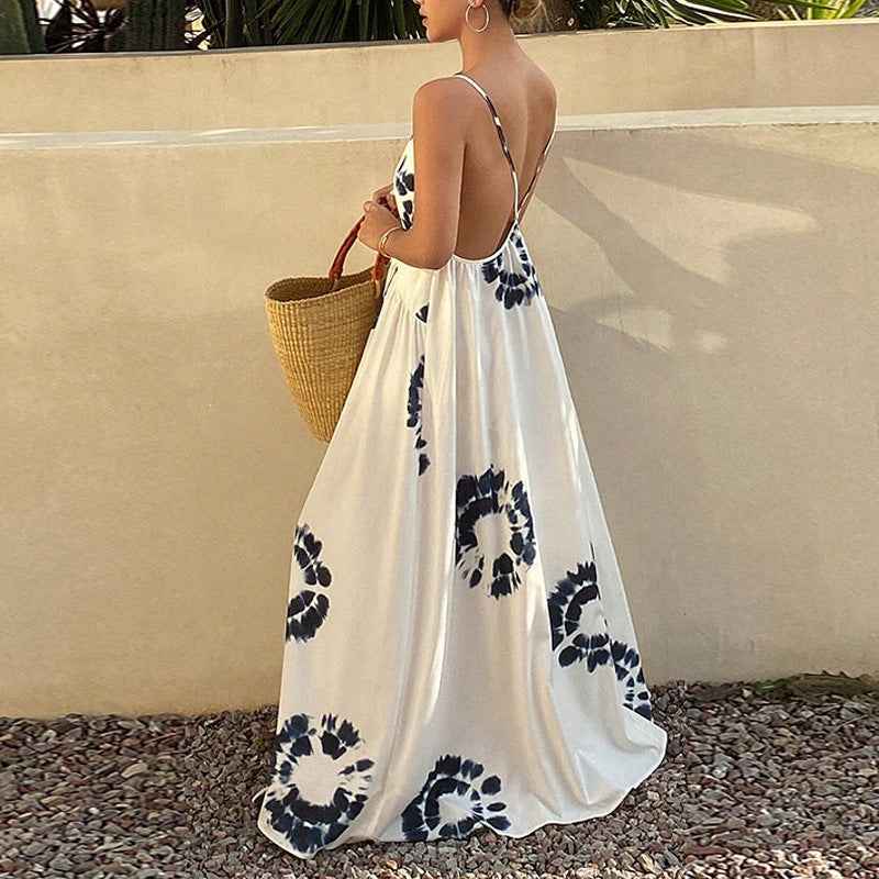 Women's White Floral Strapless Open-Back Fairy Dress — Patchwork Detail