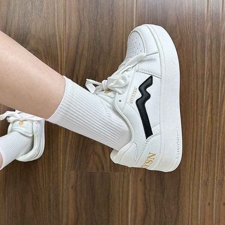 Fashionable, Trendy, Comfortable, Casual, Thick Soled, Versatile, Classic White Shoes For Women, Instagram Street Photography, American Retro Skateboarding Shoes, Summer
