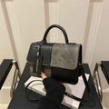 Textured Patchwork Tote Bag in PU Leather