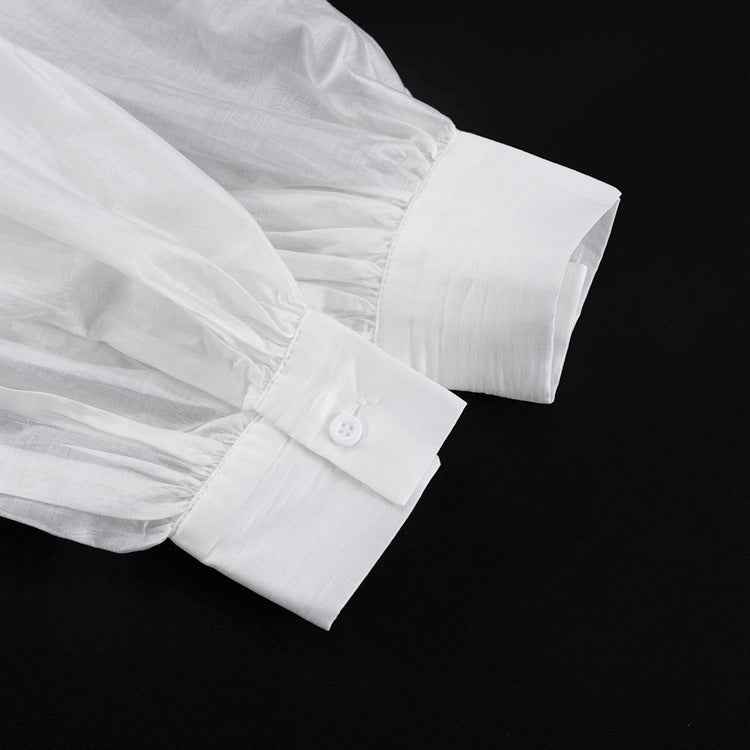 V-Neck Corset Boned Balloon-Sleeve Layered Mini Dress