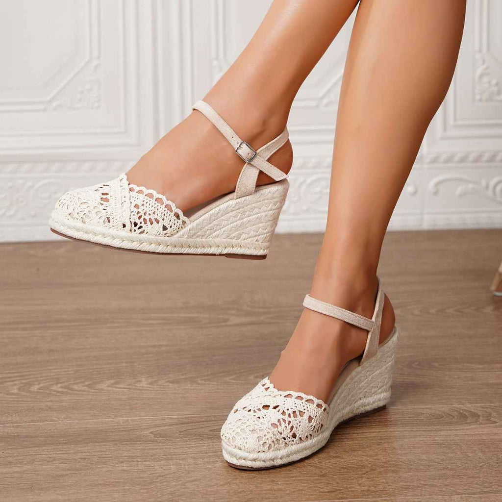 Summer Vacation Mules With Round Toes And Hollowed-out Straw Soles