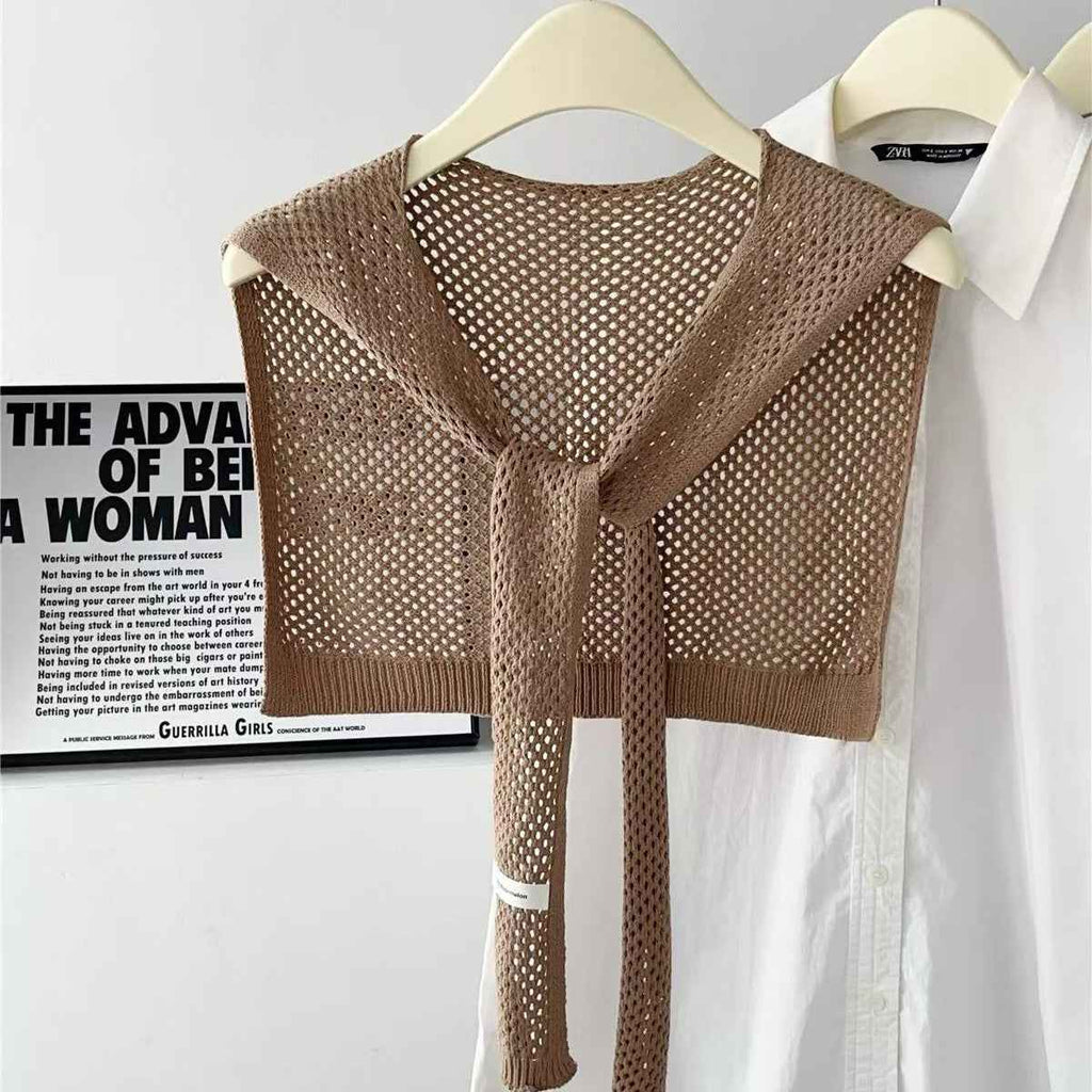 Hollow-out Lightweight Ice-silk Knitted Shawl