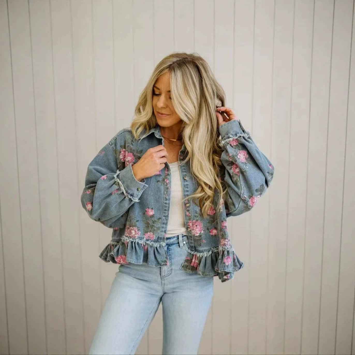 Elegant Loose-Fit Denim Long-Sleeve Shirt — Blue, S–3XL